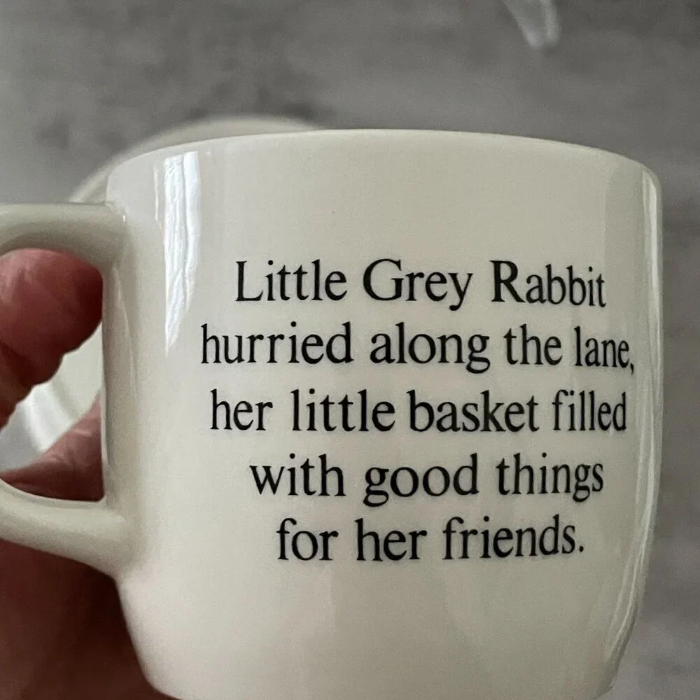 Adams1985 Children's Little Grey Rabbit & Friends Ironstone Porringer Mug Set